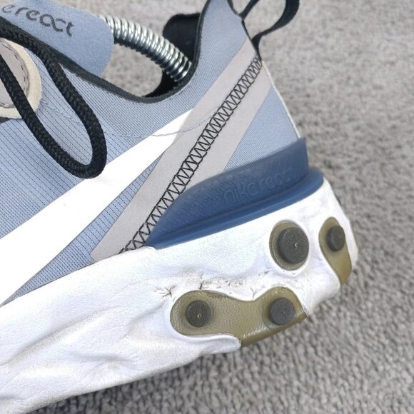 Nike React Element 55 Indigo Fog Mens Size 10 Running Shoes Blue BQ6166-402 Low - Picture 6 of 11